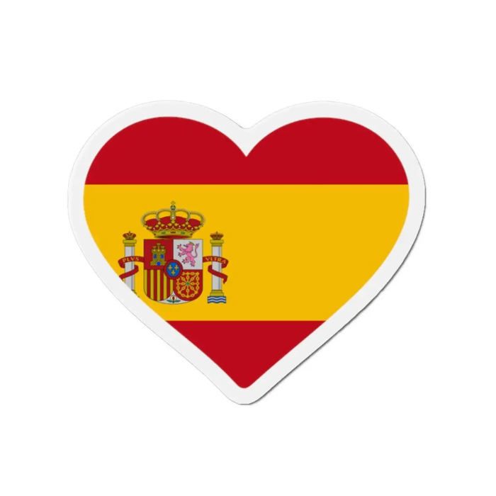 Aimant Coeur Drapeau Espagne - Multicolore - 9 Cm - 50 Pièces - Résine Synthétique - Mixte