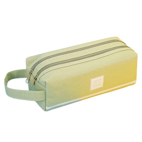 Schreibwaren-Etui mit Reißverschluss, Stift- und Bleistiftschicht, doppelte Canvas-Tasche, Schulaufbewahrungstasche