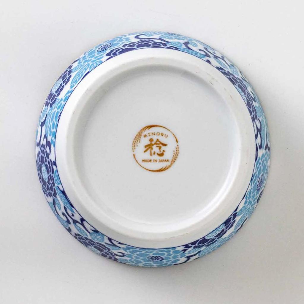 Minoru Pottery PLANTAREE - Navy Blue - 130-Pack Small Bowls, Winter Peony