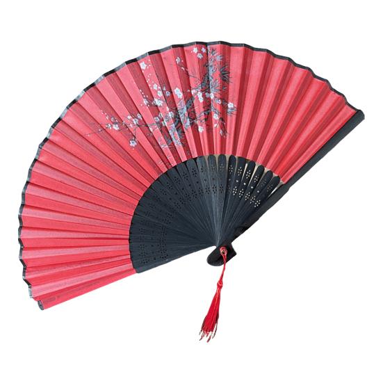 Bamboo Folding Fan Dance Lightweight Hand Fan with Hollow Carving Bamboo Tassel Cooling Wedding Favor
