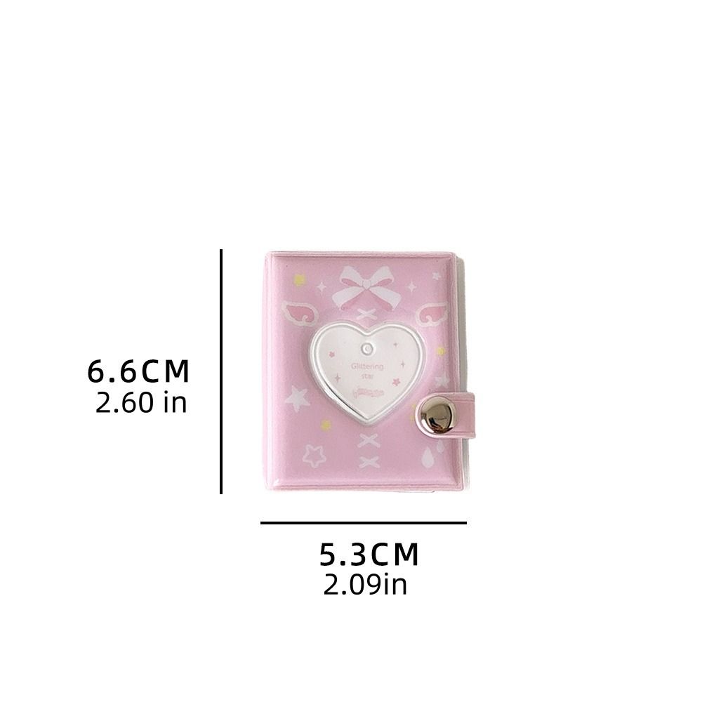 Love Heart Hollow Mini Photocards Holder Butterfly Bow Picture Storage Keyring  Women Girls