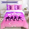 KPOP 3pcs Bedding Set Duvet Cover Closure Includes 1 Duvet Cover & 2 Pillowcases for All Seasons Bedroom Home Dorm Decor