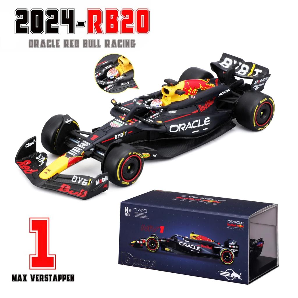 ABBZ1 Bburago 1:43 F1 Red Bull Rb20 2024 Hardcover #1 Max Verstappen #11 Perez Alloy Formula 1 Racing Die-Cast Model Gift