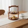 Wooden Tiered Dessert Stand MultiLayer Design 2Tier Display Portable Handle 2 Tier