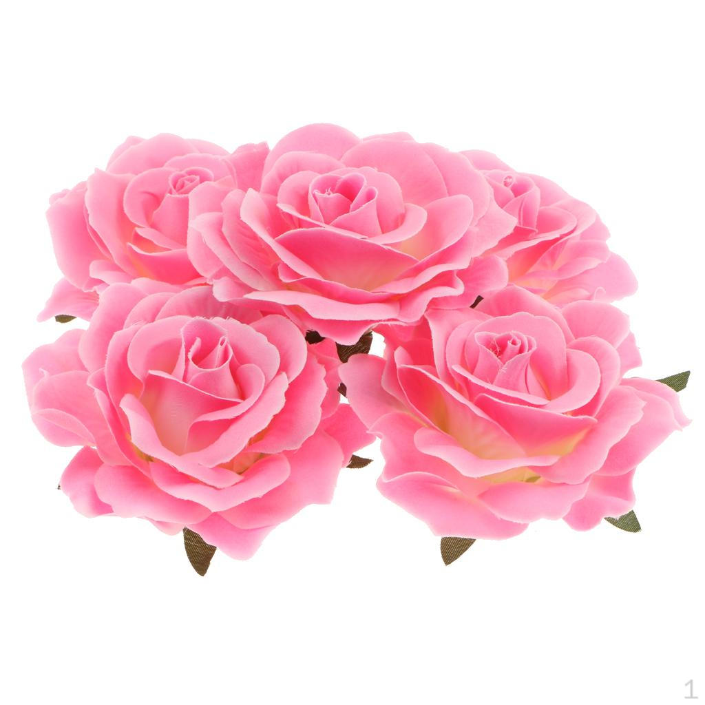 

5 Heads Artificial Silk Bridal Arrangement Wedding Party Decor розовый