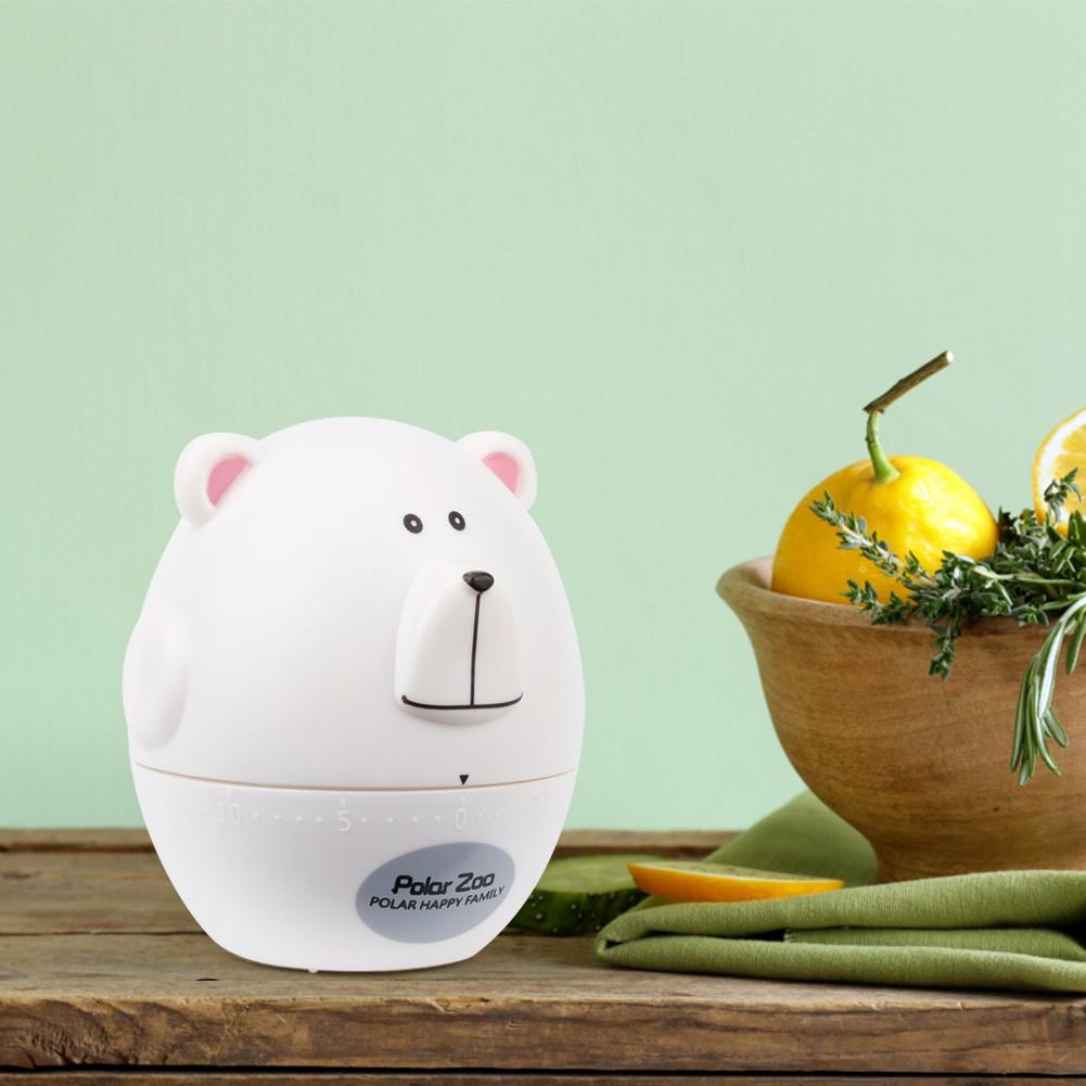 Portable Cute Cartoon Animal Bear Shape Kitchen Cooking Mechanical Timer Alarm
