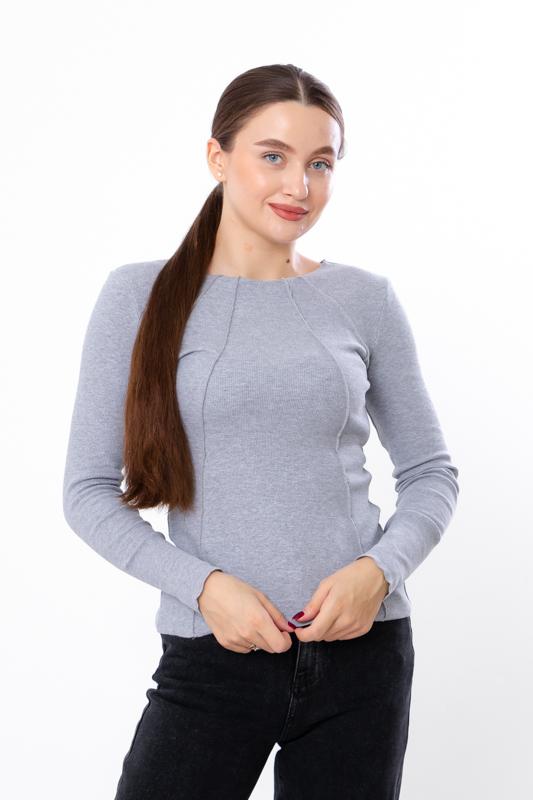 Damen Geripptes Langarmshirt – Stretch-Passform & Stilvolles Ausschnittdetail, Jede Jahreszeit, 8387-019 HC