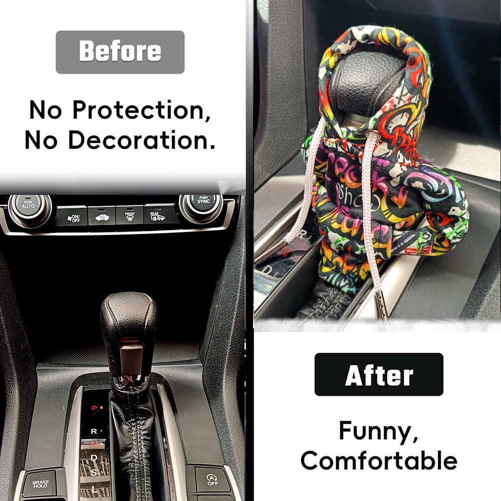 Car Gear Shift & Handbrake Knob Protective Cover – Decorative Hooded Design