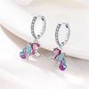 100% 925 Silver Colorful Butterfly Ladybug Rose Bow Pendant Earrings For Women Fashion Anniversary Party Jewelry Gifts