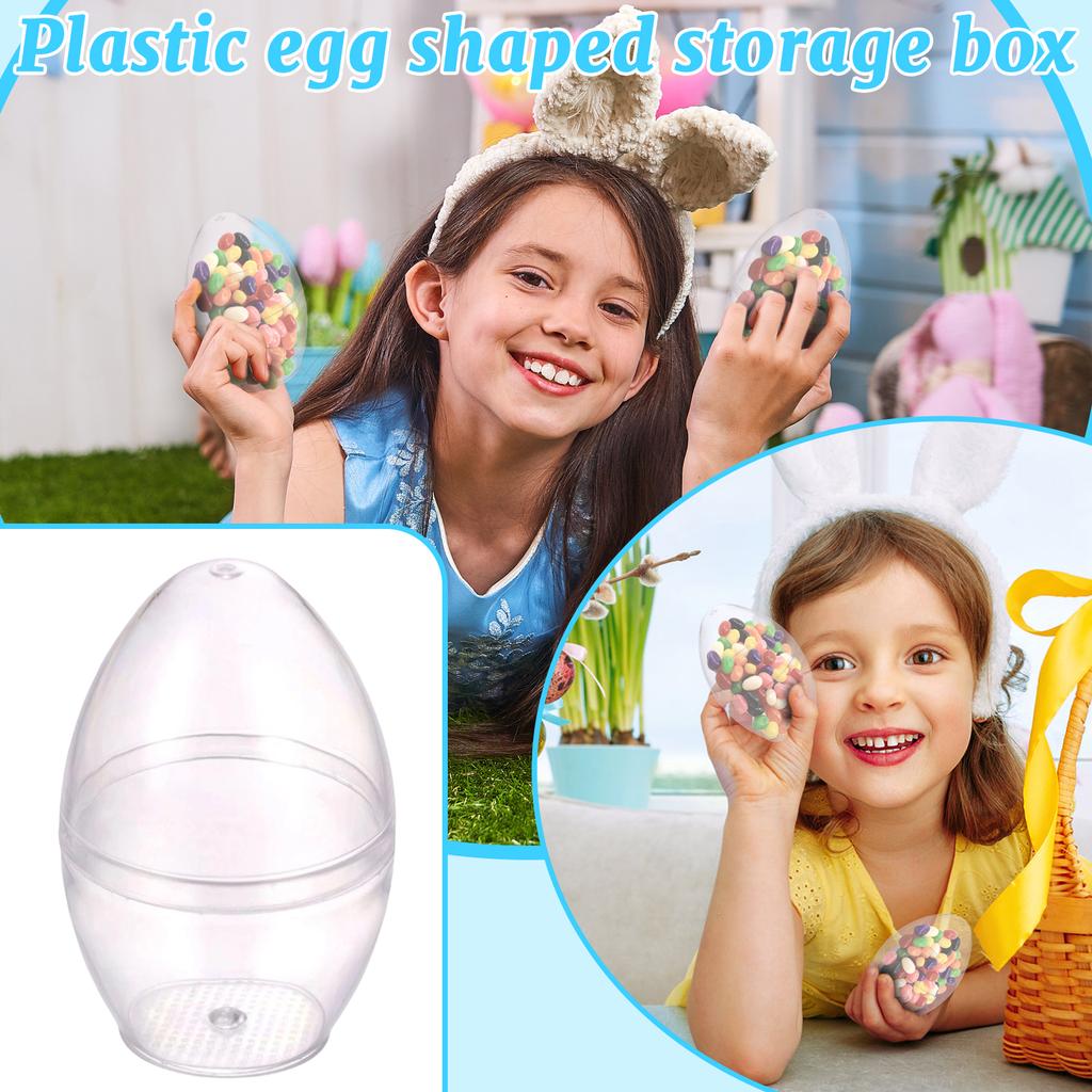 Plastic Egg Shaped Container - Reusable Easter & Spring Storage Box For Candy, Gifts, Party Favors, And Home Organization