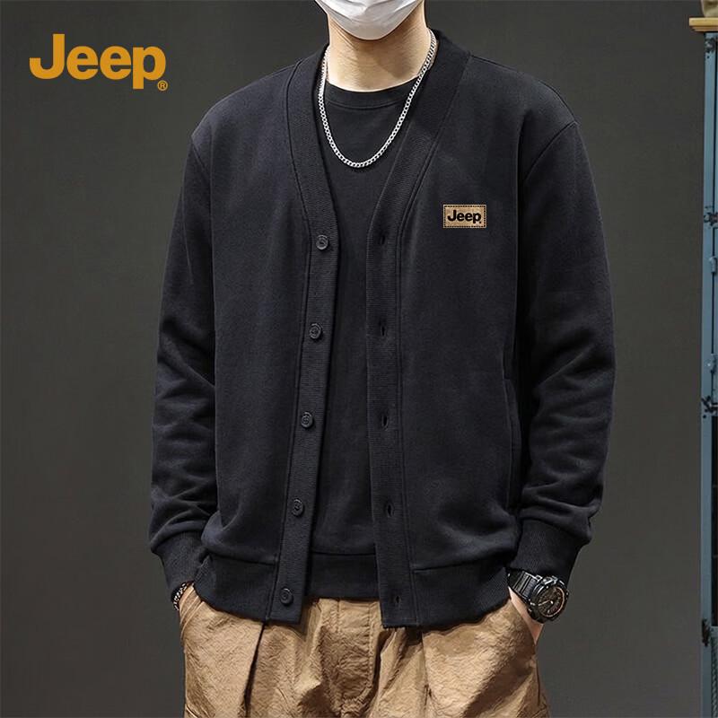 JEEP Men's Loose Fit Cardigan Sweatshirt