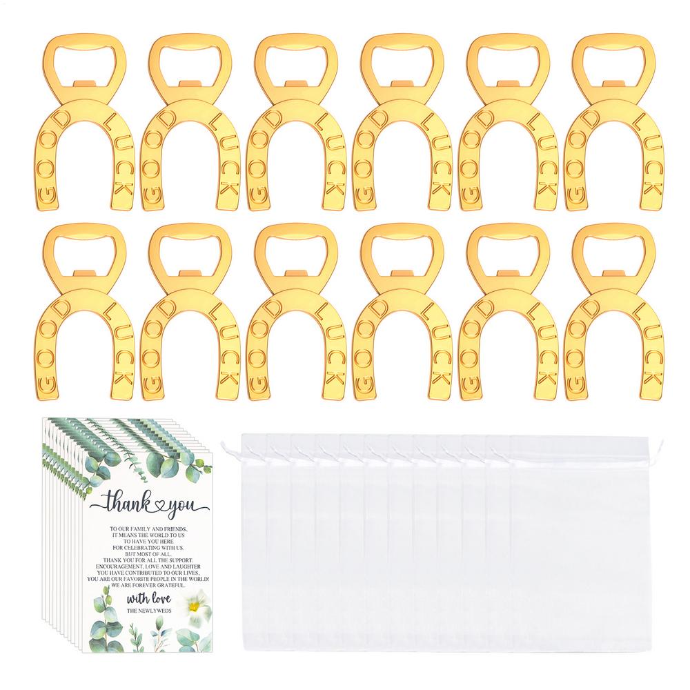 

12pcs Vintage Good Luck Horseshoe Shape Beer Wine Opener Set Wedding Party Bottle Openers For Festival Housewarming Holiday