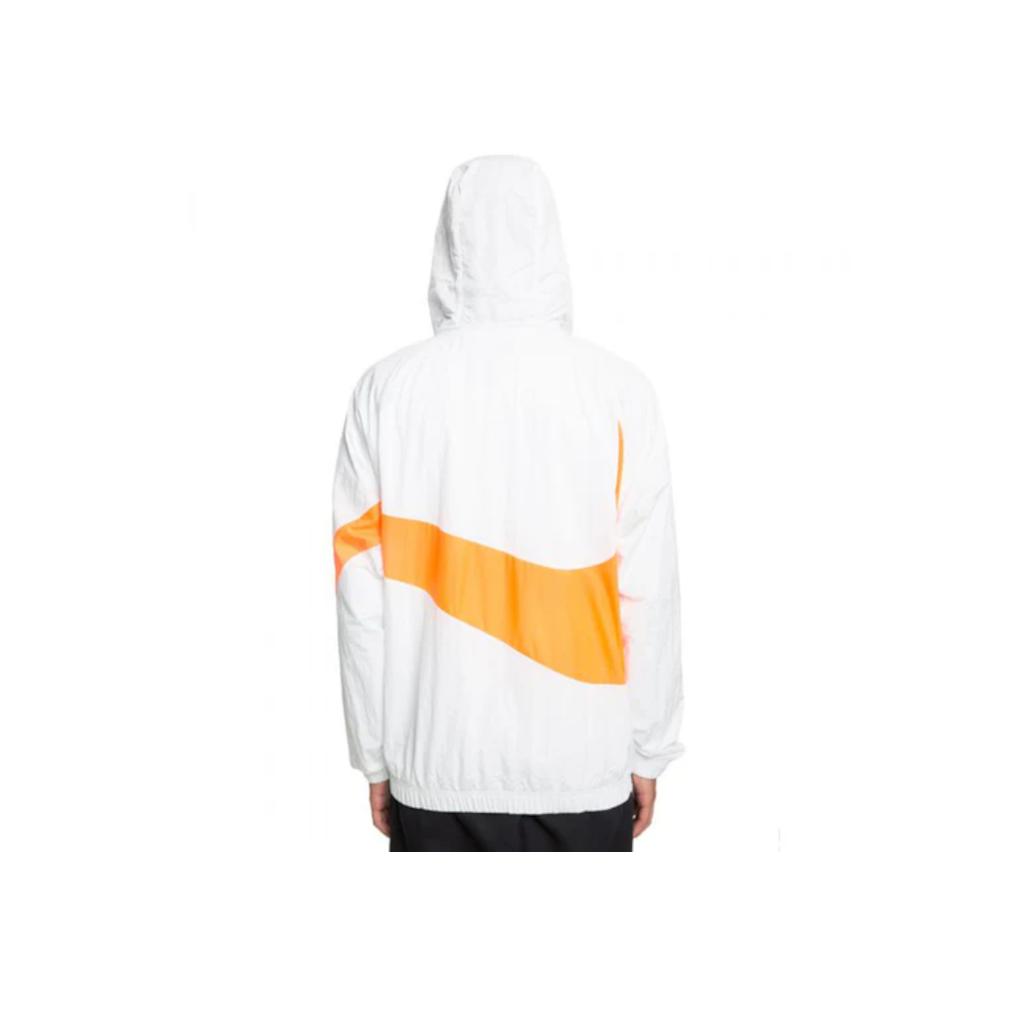 Nike Big Swoosh Half-Zip Jacket Men Outerwear White Orange AJ1404-123