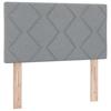 Boxspring Bed with LED Light Strips Light Gray 120 X 200 Cm Fabric