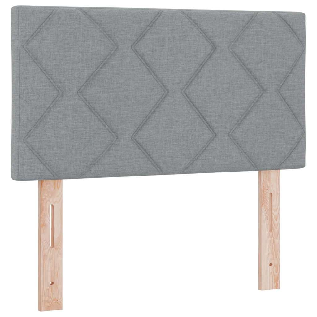 Boxspring Bed with LED Light Strips Light Gray 120 X 200 Cm Fabric