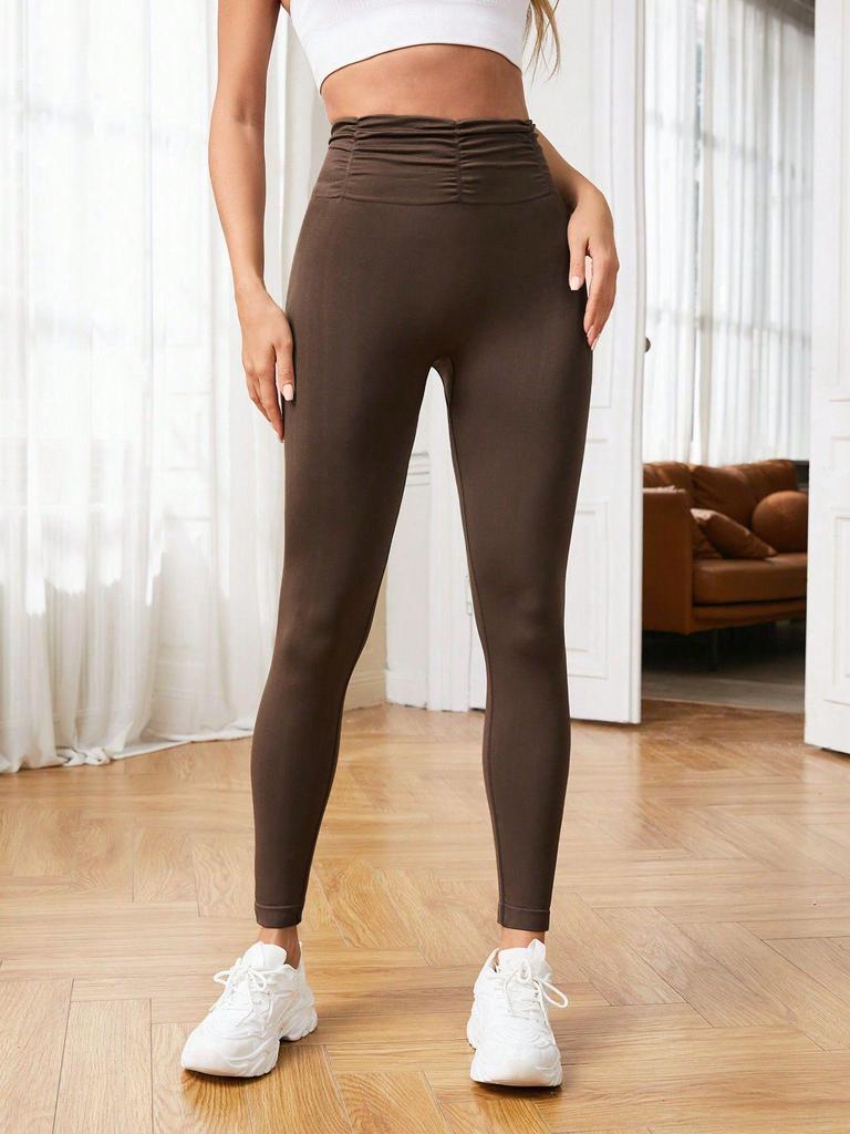 Evropské a americké plisované bezešvé jógové kalhoty - Broskvové zvedání hýždí, Rychleschnoucí, Venkovní fitness sportovní oblečení