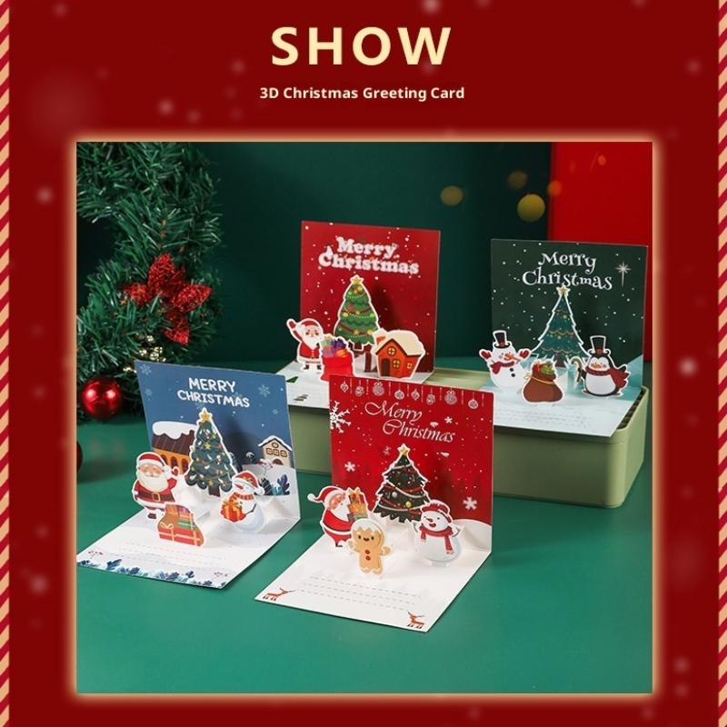 3D Weihnachtskarten zum Falten Frohe Weihnachten Beste Wünsche Karte Weihnachtsgeschenk für Jahr Segen Dankeschön Postkarte Dekoration