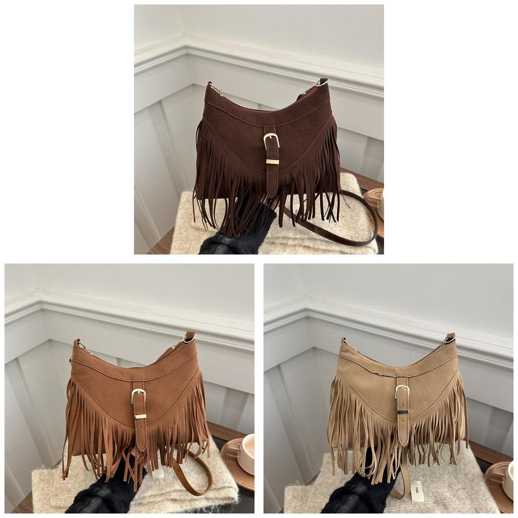 Fashion Suede Handbag For Women With Pu Material And Zipper Closure For Daily Use