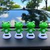 Car Dashboard Decoration Shaking Head Frog Solar Powered Dancing Frog Auto Interior Ornaments Car Swinging Head Frogs Decor