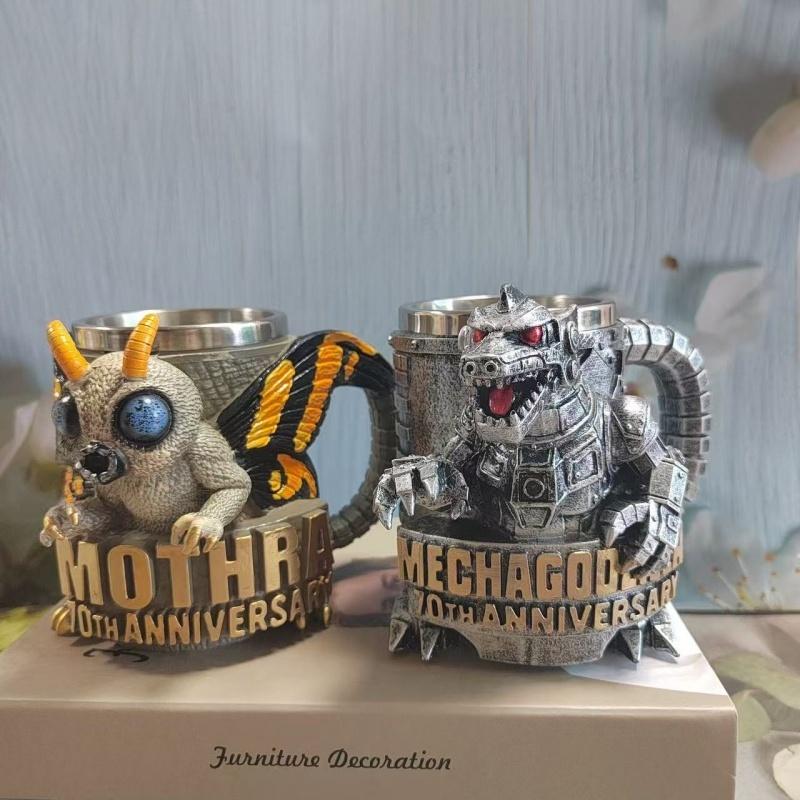 Tazza 3D Anime Godzilla 70° Anniversario Mostro Occidentale Drago Marchio Tazza da Caffè Cartone Animato Tazza in Acciaio Inossidabile Tazza da Birra o Giocattoli Figure