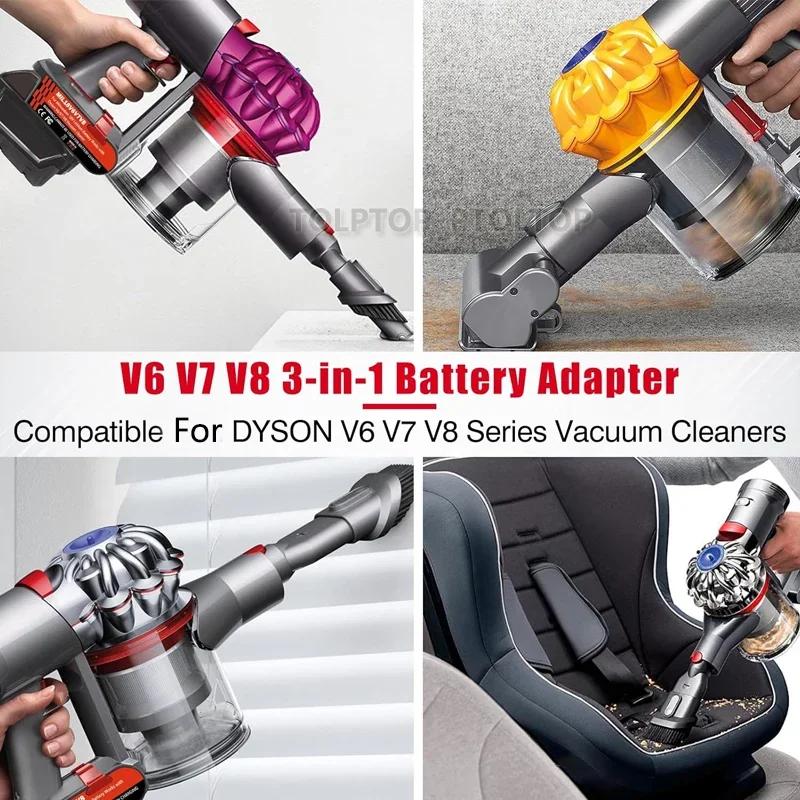 Adapter for Makita/Dewalt/Milwaukee 18V Lithium Battery Convert To For Dyson V6 V7 V8 Series Vacuum Cleaner Tool DC58 SV11 SV1