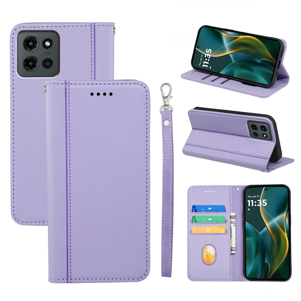 HX01 For Motorola Edge (2025) 5G Wallet Case Magnetic Closing PU Leather Phone Cover