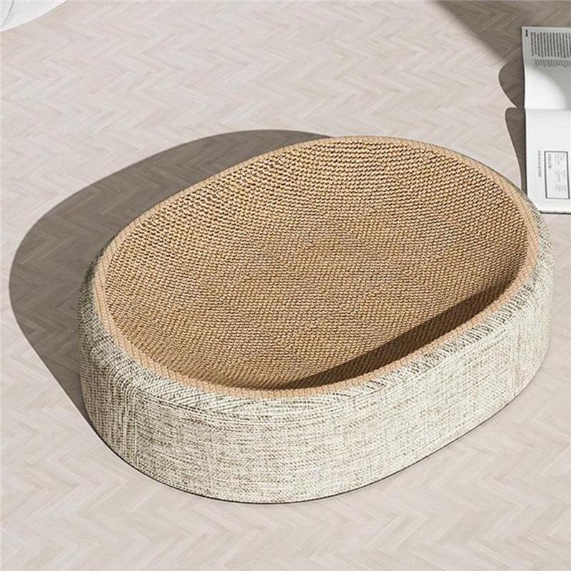 Cat Scratch Bed For Cats Oval Shape Sisal Scratching Pad Multifunctional Pet Sleeping Mat Cat For Cats