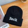 Embroidered butterfly knitted hat women's warm cold hat big head circumference ear protection pullover hat versatile bag head wool hat