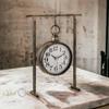 37 x 25 cm große dekorative Tischuhr aus Metall