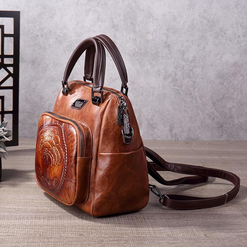 Faux Leather Backpack for Woman Vintage Everyday Backpacks Women Luxury Bags Designers Brown Green Wine Red