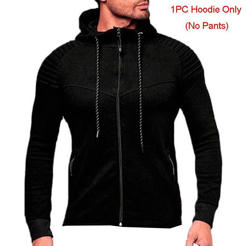 Stylish Men's Tracksuit Set With Hooded Jacket And Adjustable Waistline Pants