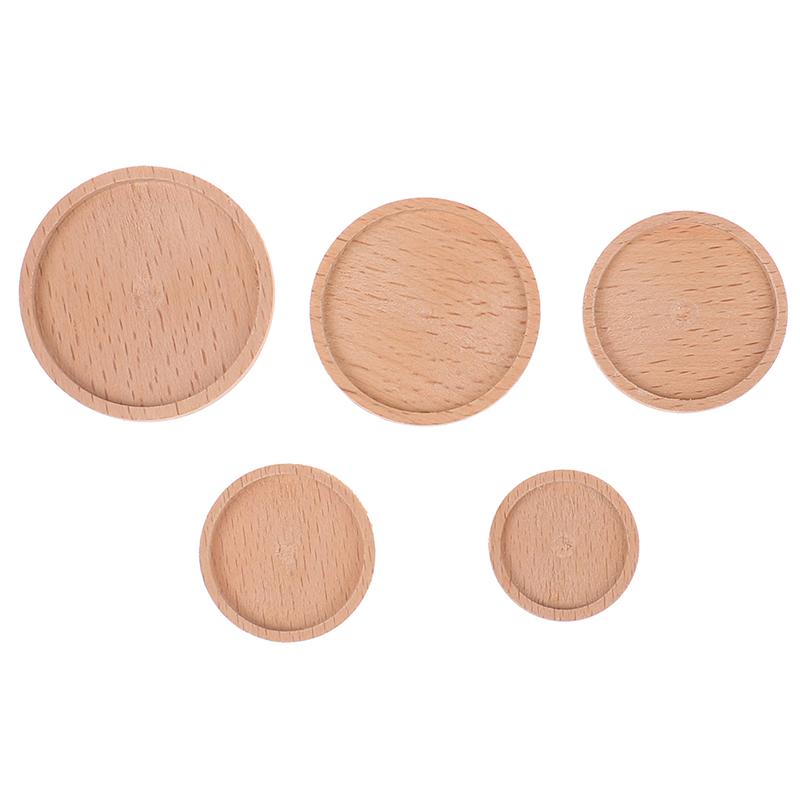 1Pcs 1:12 Dollhouse Wooden Miniature Round Tray Model Furniture Diy Accessories