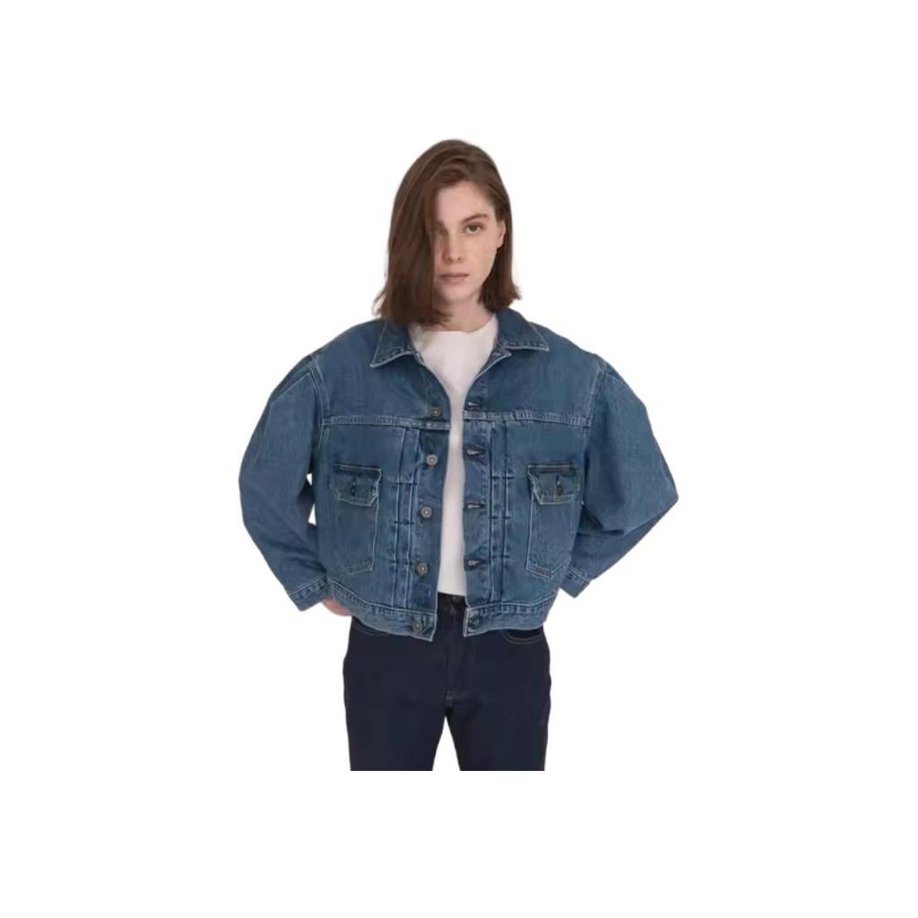 Levis Vintage Wash Loose Fit Short Denim Jacket Women Jackets Blue 17728-0002
