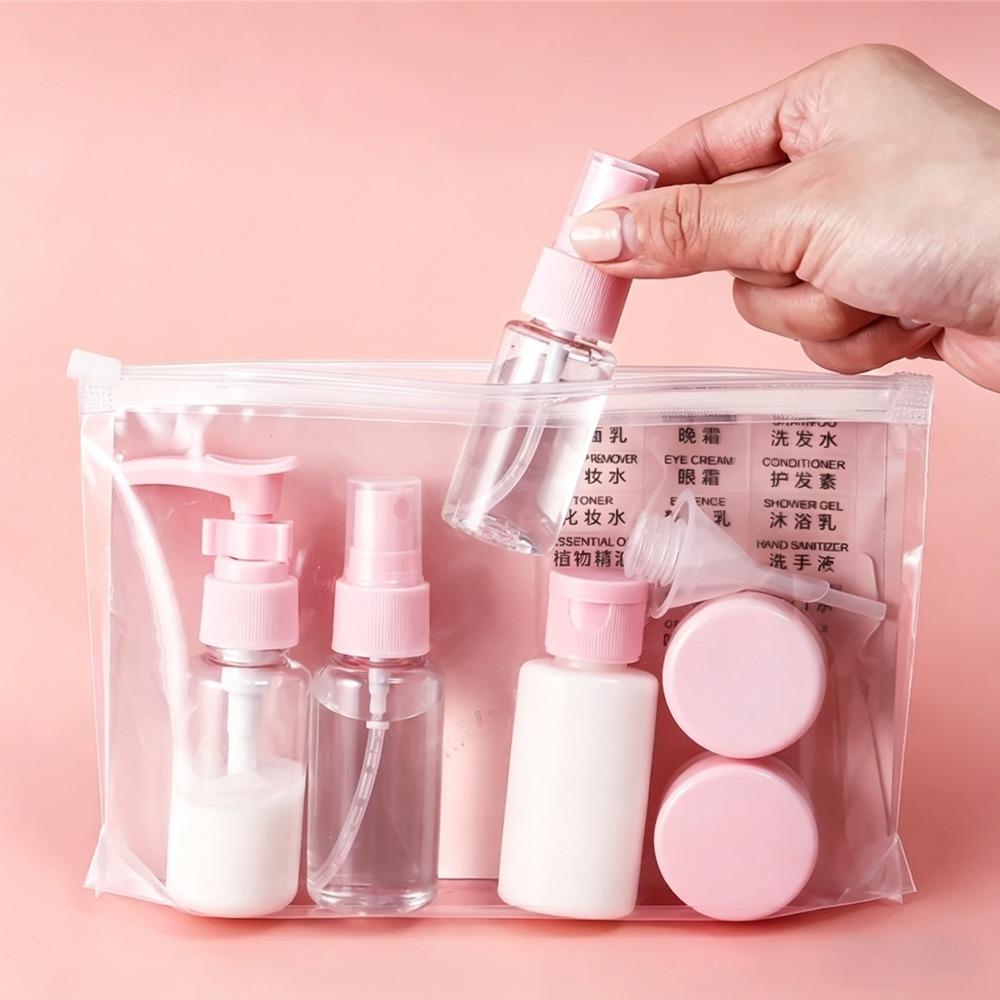 11pcs Portable Travel Refillable Bottles Set Leakproof Empty Cosmetic Container for Shampoo Shower Gel Lotion Body Wash Spray