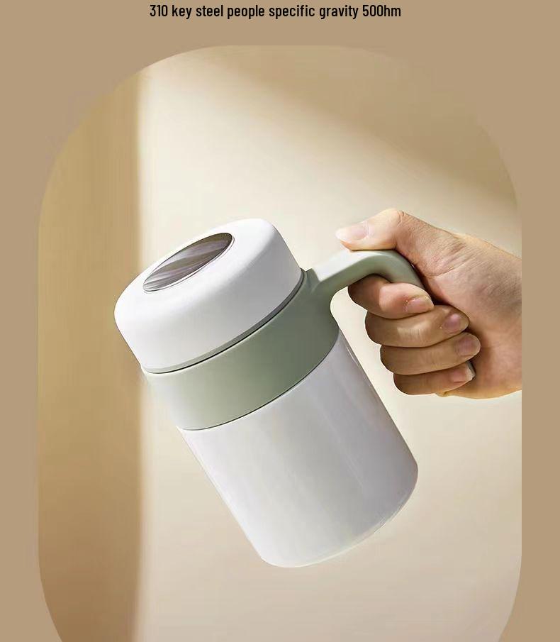 316 Stainless Steel Office Thermos Mug with Handle for Tea Separation, Suitable for Men and Women