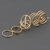 6Pcs/Set Women Golden Tone Stack Plain Slim Band Midi Ring Spiral Knuckle Rings