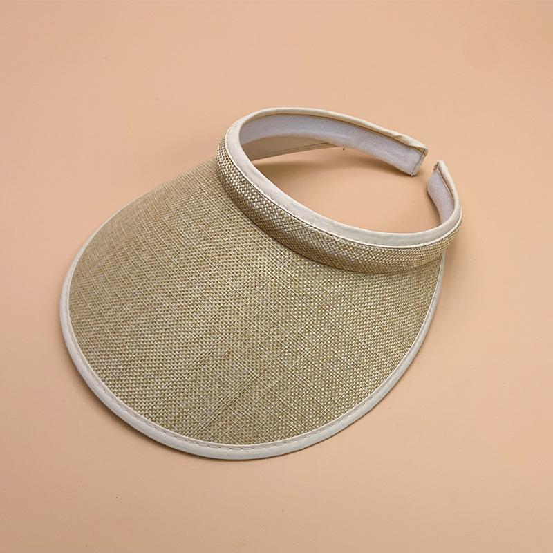 

Simple Classic Solid Color Empty Top Women S Sun Hat Straw Summer Student Sunscreen Breathable Fashion Sun Hat 56-60cm хаки