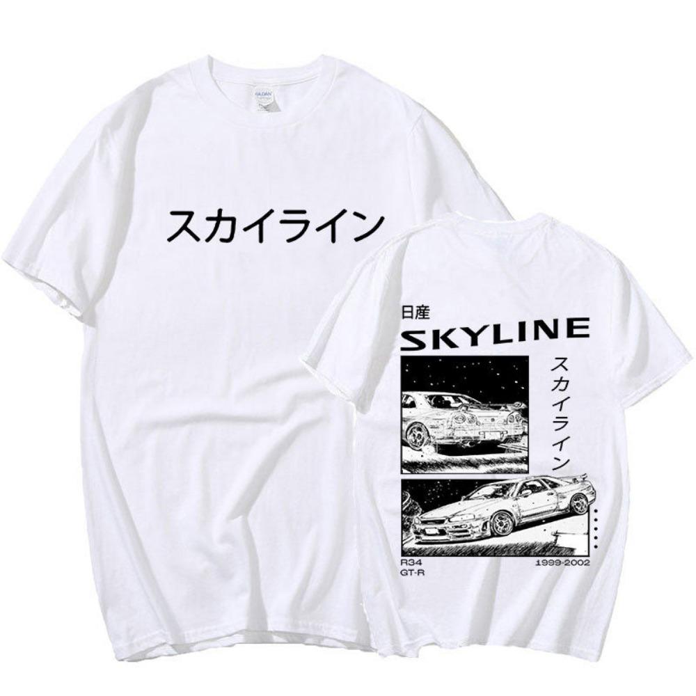

Чоловіча бавовняна футболка Drift Japan Anime AE86 Inifirst D Summer Casual T-Shirt Unisex R34 Skyline GTR JDM Футболки з великим принтом L