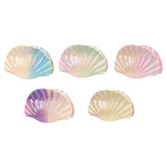 Hair Clip Gradient Color Hollow Design Shell Shape Hair Claw Plastic Resin Material Strong Grip Back Head Hair Claw