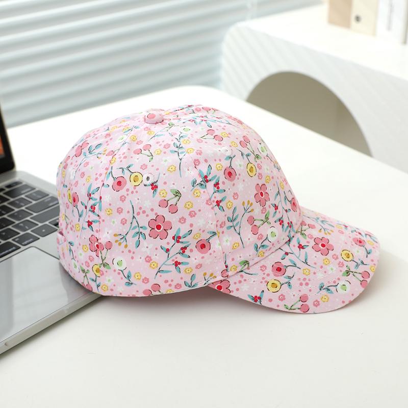 Baby Girls Baseball Summer School Cartoon Flowers Children Outdoor Kids Caps for 2-8Years Adjustable Sports Hats Cotton