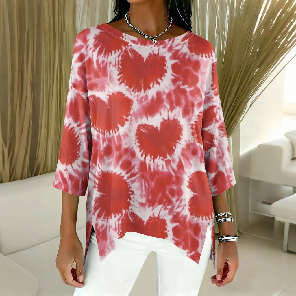 Damen 3/4-Ärmel Shirts Grafik-T-Shirts Shirts Lässige Basic-Tops Pullover