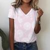 Dandelion 3D Print T-Shirts Summer Fashion Women Streetwear Casual V-Neck T Shirt Y2k Tees Top Oversized Harajuku Woman Clothing