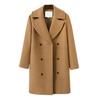 Damen Plus Size Wolljacke Zweireihig Umlegekragen Mantel Einfarbig Locker Thermisch Langärmelig Frühling Herbst Winter Pendeln Verabredung