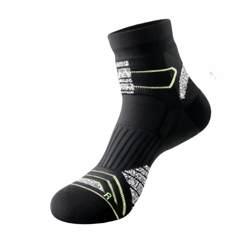 

Мужские осенние толстые мочалки для бадминтона, износостойкие носки для марафона, профессиональные носки для бега 1 pair чёрный