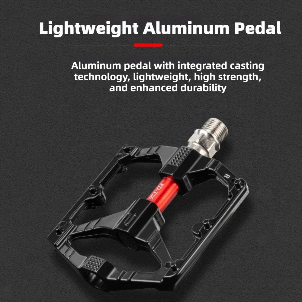 1 Pair Black and Red Bike Foot Pedal 9/16 Inch Thread Flat Bike Pedals  Cycling Upgrade