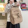 Schoolbag Junior High School Student School Bag Female Solid Color Large Capacity Casual Korean Backpack College Style Simple Versatile Fashion