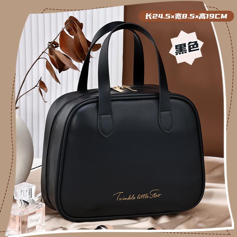 Ins Wind Moon Half Bend High Beauty Handheld PU Makeup Bag With Divided Storage Large Capacity Premium Feeling