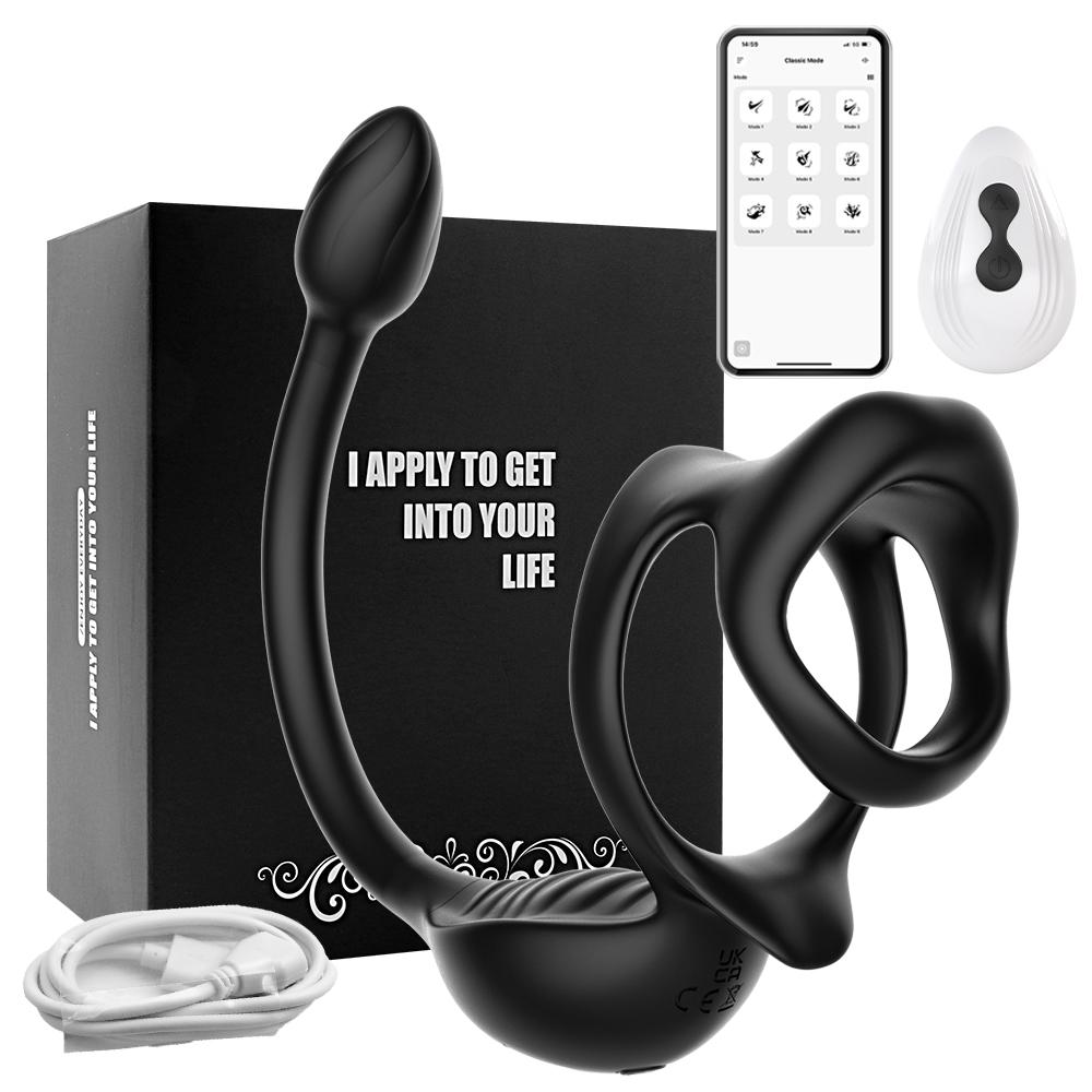 APP Control Vibrating Butt Plug Cock Ring for Men Prostate Massager Beginner Anal Vibrator Anal Plug for Gay Sex Toy for Men 18+