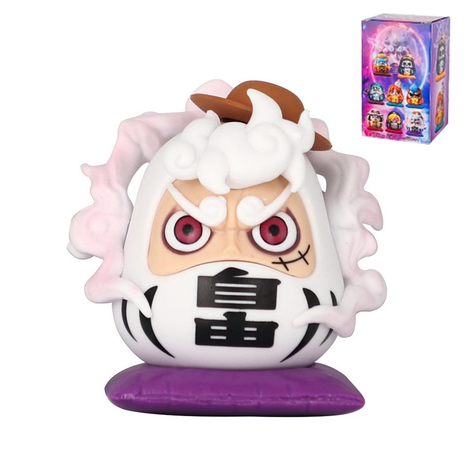 In Stock 6Cm One Piece Anime Q Version Figure Nika Luffy Zoro Sanji Cos Super Dharma Figurine Pvc Car Ornament Statue Model Toys