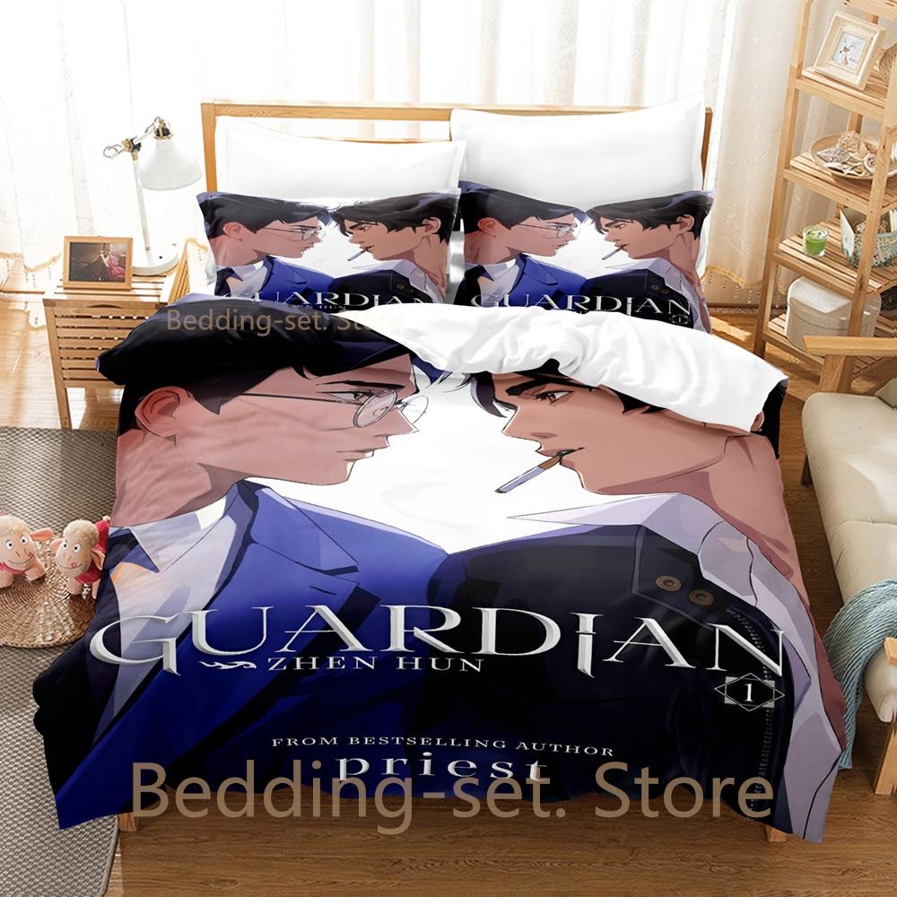 Comforter Guardian Zhen Hun Bedding Set Single Twin Full Queen King Size Bed Set Adult Bedroom Duvet Sets Anime Bed